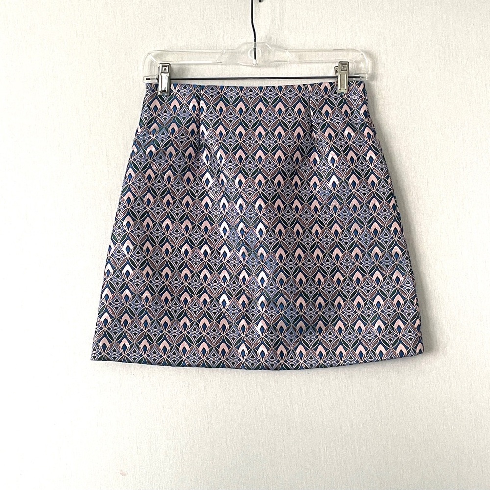 Maje Jacquard Geometric Print Patch Pocket Mini Skirt - Picture 4 of 12